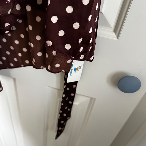 Brown & White Pokadot Dress  – Flowy & Feminine – Size Small NWT - Picture 5 of 5